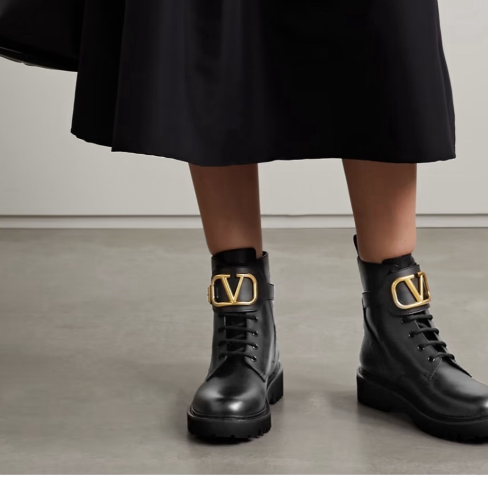 VALENTINO GARAVANI
Go Logo embellished leather ankle boots